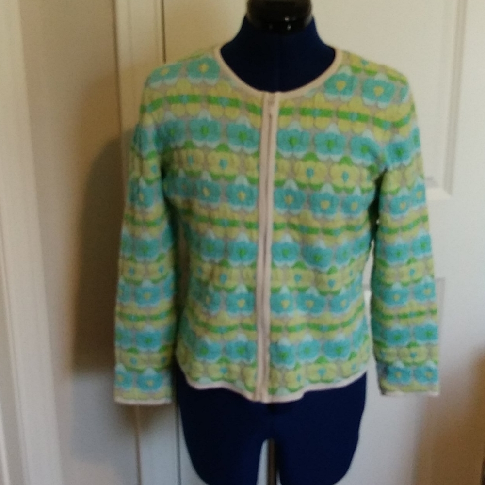 Talbots Mult-Colored Zippered Sweater